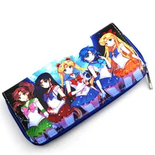 Nueva Historieta Del Anime Sailor Moon Cartera Femenina Larga Cremallera Bolsa de Dinero Hombres de Las Mujeres de LA PU de Cuero Titular de la Tarjeta Monedero Carteras