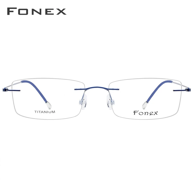 FONEX мужская оправа без оправы из титанового сплава квадратные очки по рецепту и