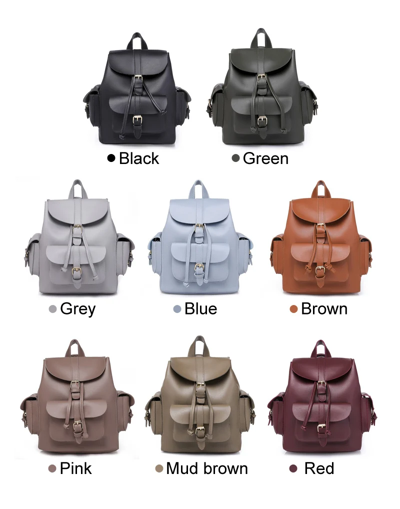 WEIXIER винтажный кожаный рюкзак на шнурке, женская школьная сумка, Новые рюкзаки, брендовые сумки на плечо для девочек-подростков, рюкзак, AL-52