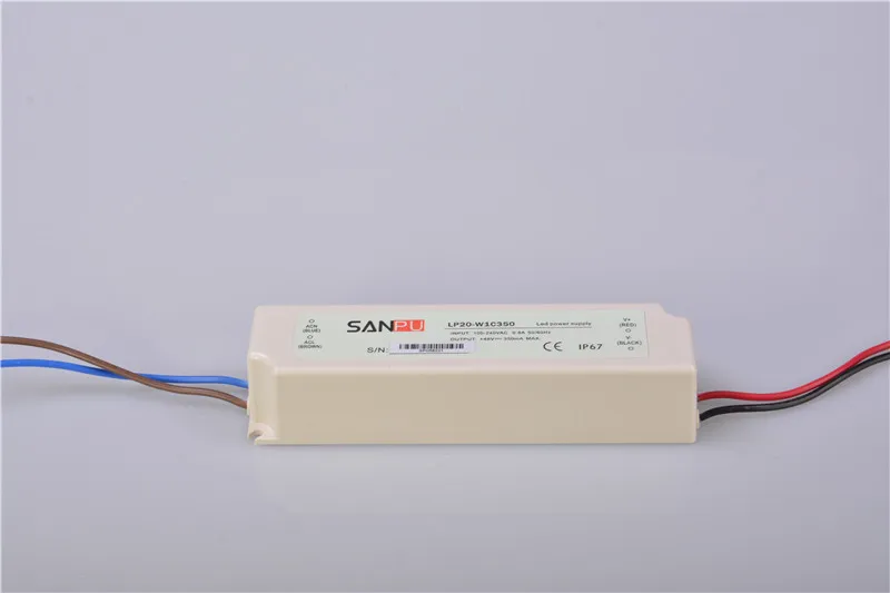 Sanpu LED адаптер драйвер 350mA 20 Вт 48 в постоянный ток питание SMPS водонепроницаемый IP67 AC/DC 10-48 В трансформатор освещения пластиковый чехол