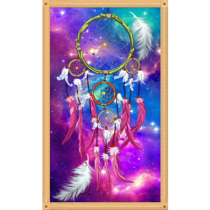 

Sky Dreamcatcher DIY 5D Round Diamond Painting Embroidery Cross Stitch Kits Home Decor Art Craft Feather 30x48cm