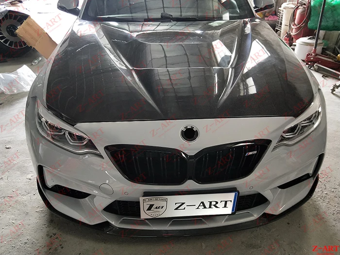 Z-ART капот двигателя из углеродного волокна для BMW M2- настоящая крышка двигателя из углеродного волокна для BMW F87 M2 капот двигателя из углеродного волокна