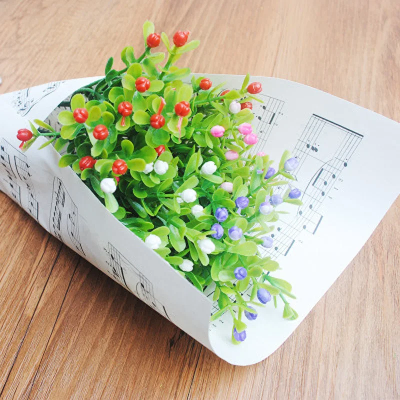 1 шт. искусственные растения зеленая трава с ягодой Цветочные букеты свадебное