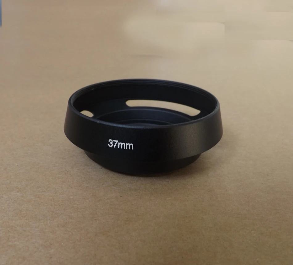37 39 40.5 43 46 49 52 55mm Black Vented Curved Metal camera lens Hood