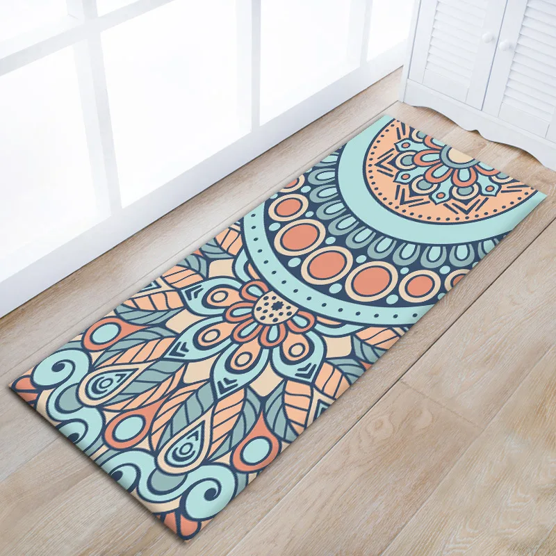 Bohemian Flower Pinted Carpet Rug Flannel Anti slip ...