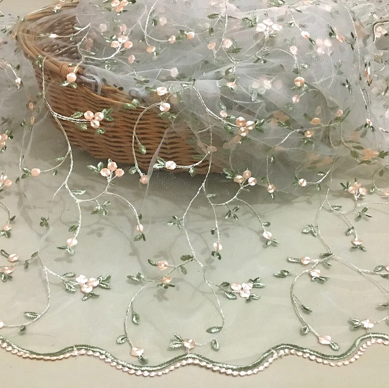 Black flower mesh Lace Fabric Floral Embroidered Lace Fabric Veil