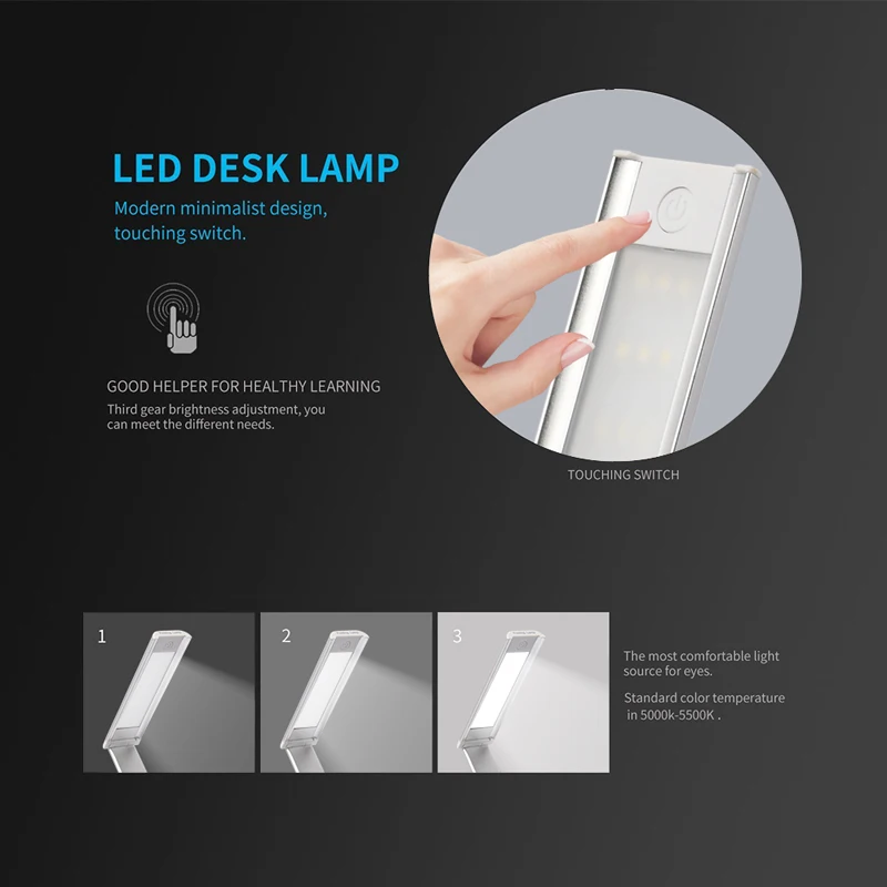  Portable Folding Lamp Creative LED Eye Protection Desk Table Lamp Mini Charging USB Light Indoor & 