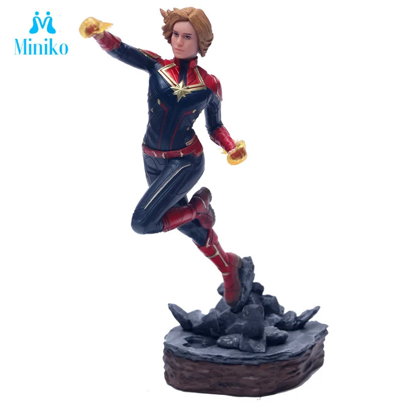 

Captain Marvel Action Figure 1/10 Scale Painted Figure Avengers Two Head Ver. Captain Marvel Statue PVC Figure Toy Brinquedos