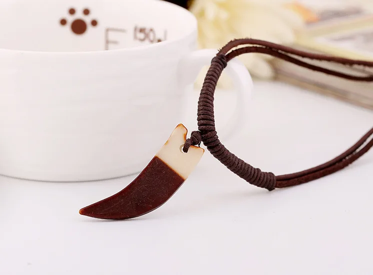 Genuine leather Necklace & pendant for men retro Longhorn Fashion jewelry wholesale-in Pendant ...