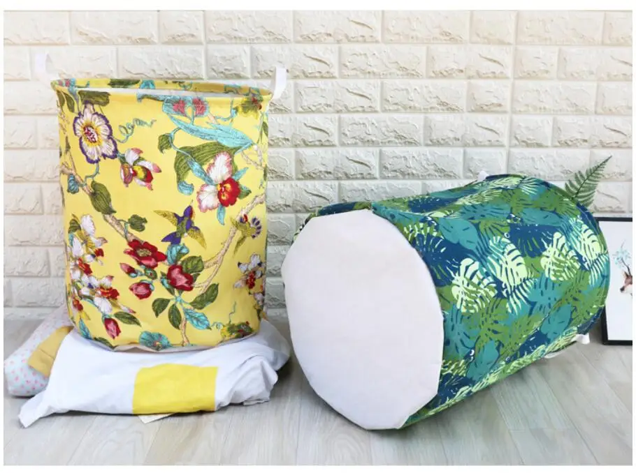 New Birds and flowers Folding Waterproof Laundry Hamper Clothes Storage Baskets Home decoration barrel kids toy organizer bucket