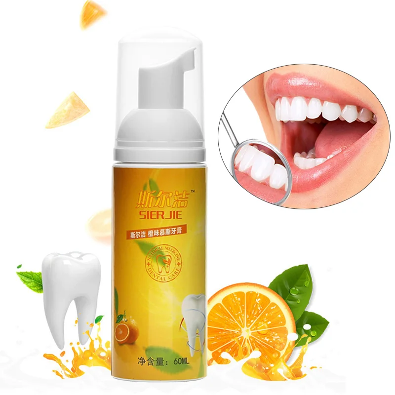 Отбеливающая эссенция зубов оральные полоскания налет удаление пятен апельсиновый ароматизатор зубная паста YUF99