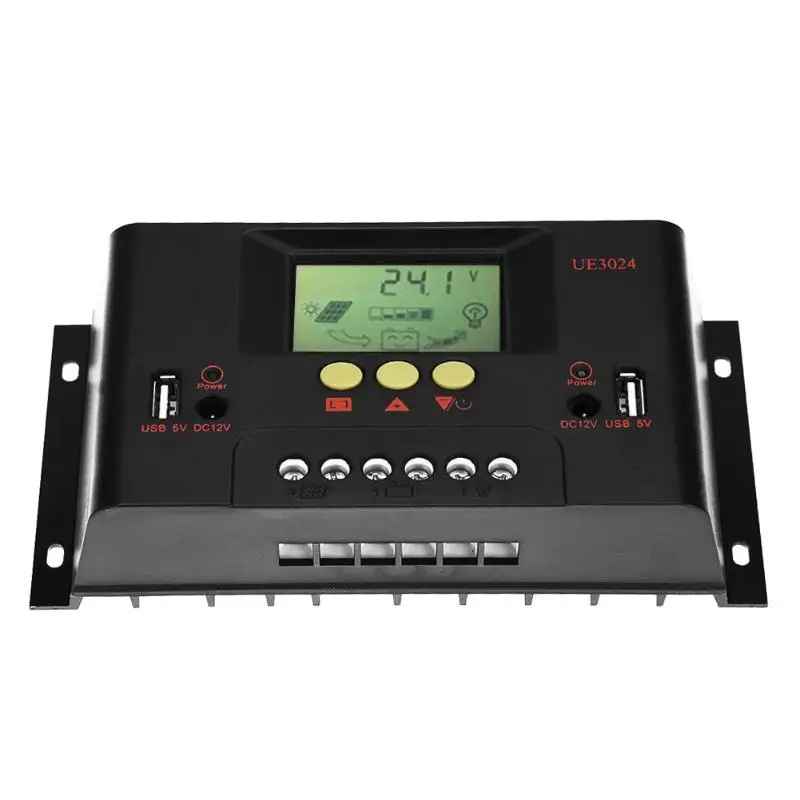 

PWM 30A Auto 12V 24V LCD Dual USB Auto Change Solar Panel Charge Discharge Regulator Controller with Digital LCD Display