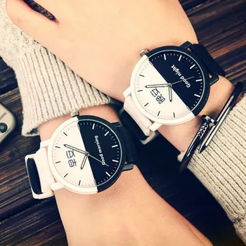 

2019 Reloj Hombre Couple Watches Men Women Leather Quartz Watch Personality Good Morning Goodnight Gift Lover Relogio feminino