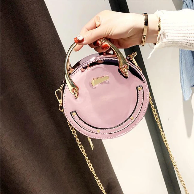 

Cute Pink small female women's shoulder bags Luxury handbags women bags designer chain mini round woman lady messenger tote bag