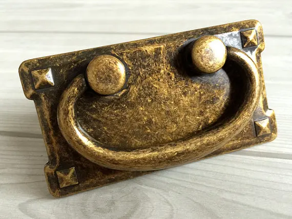 3" vintage style dresser/drawer pull handles antique bronze square