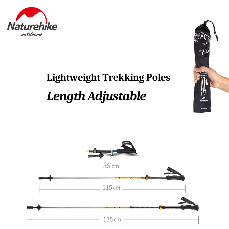 Палки NatureHike складные ультралегкие для ходьбы альпинизма походные тропы|trail poles|cane