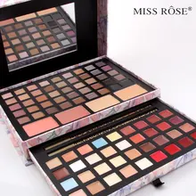 Набор для макияжа, цветочный макияж, 45 цветов, матовая палитра теней+ 16 цветов, матовая помада+ румяна+ консилер Miss Rose Brand