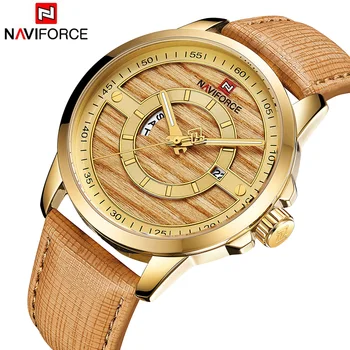 

NAVIFORCE Mens Watches Top Brand Luxury Sports Watch Men Military Leather Quartz-watch Waterproof Male Clock Relogio Masculino