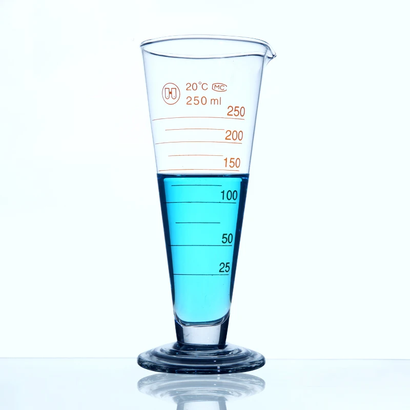 LINYEYUE 20mL Graduate Conical Glass Measuring Cup Measuring Glass Triangle Beaker Laboratory Cylinder Chemistry Equipment