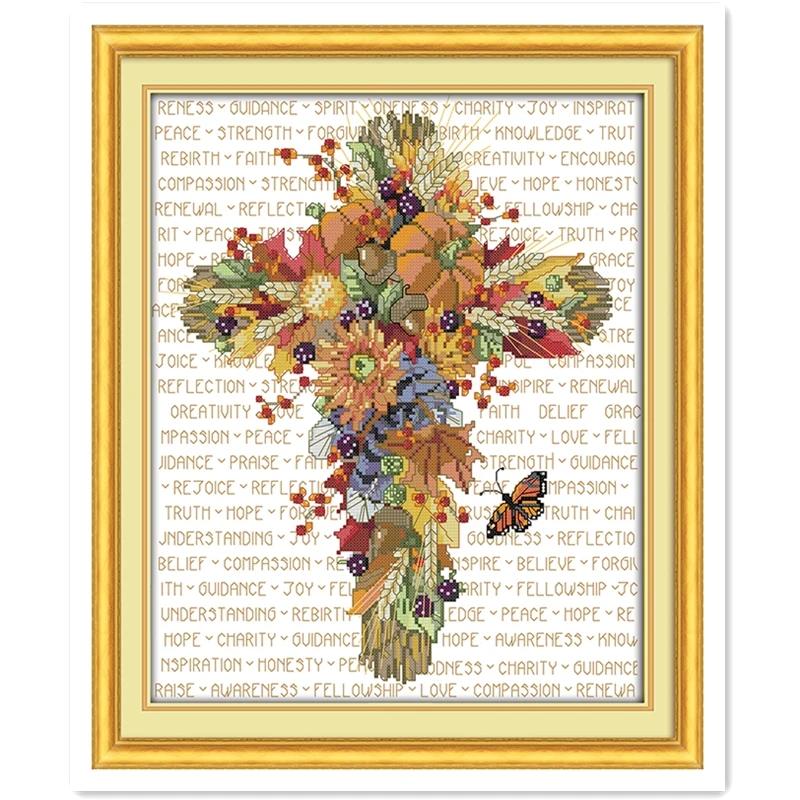 

Cross 4 11CT 14CT Printed On Canvas Chinese Counted Cross Stitch Pattern Painting Home decoration Embroidery Cross Set DIY Set