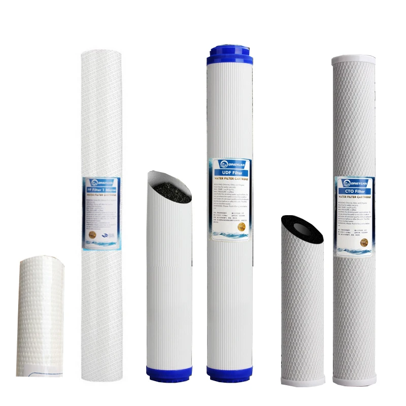 3 Levels 20 inch Water Filter Sets 1 Micron PPFSediment+UDFGAC Granular Activated Carbon+Carbon Block CTO Osmosis Purifier (1)