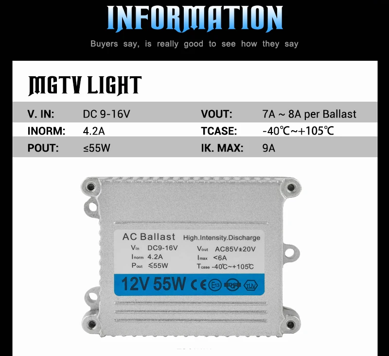 Mgtv Light 1 шт 12В 55Вт HID Xenon тонкий балласт цифровой блок зажигания Замена ксенона для H1 H7 H3 H11 HB3 HB4 D2S H9 880