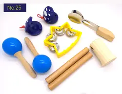 Большая распродажа 6 шт. Новый игрушечные музыкальные инструменты набор деревянная перкуссия инструменты для маленьких детей дошкольного