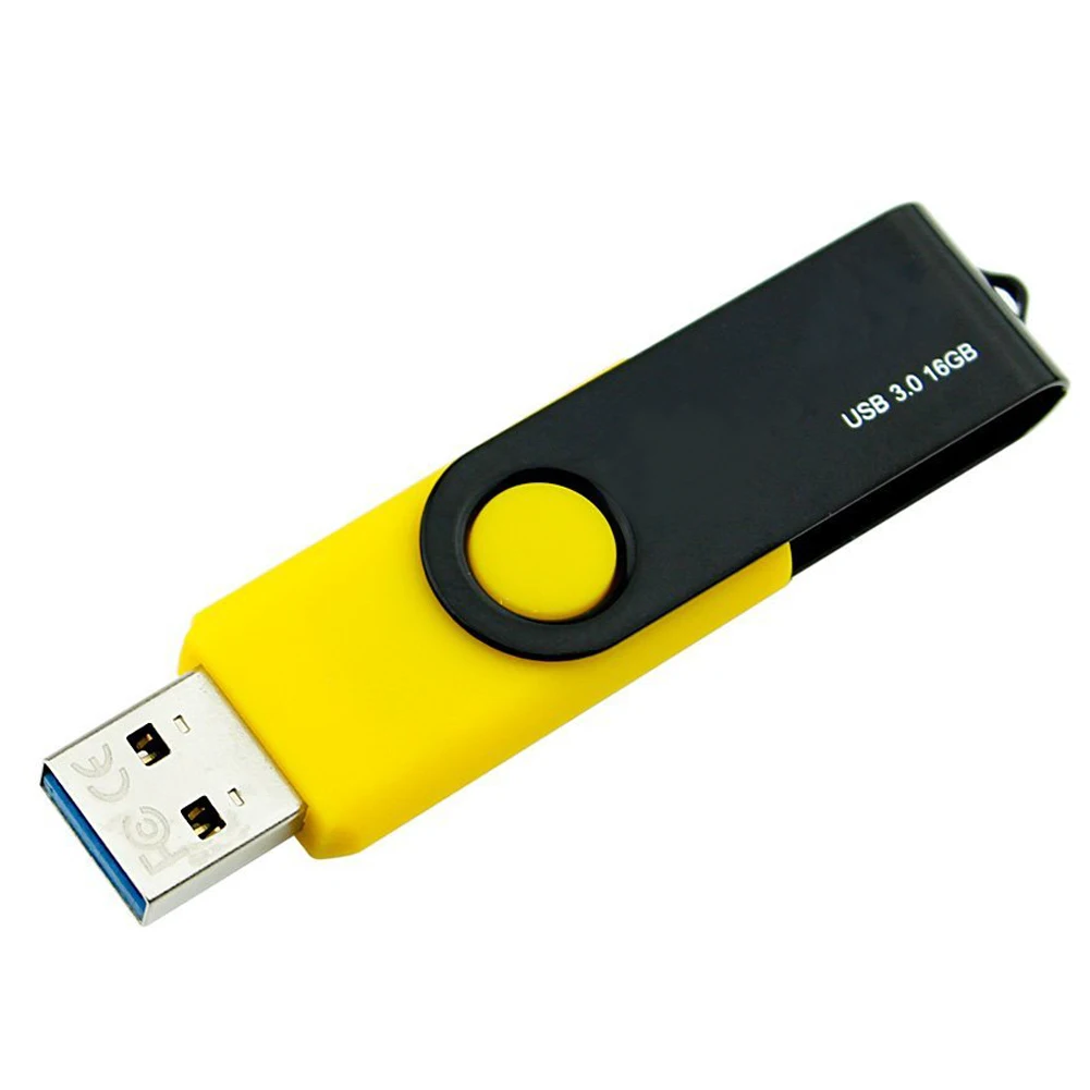  USB 3.0 Flash Drive Foldable U Disk Pen Data Memory Stick High-Speed [Swivel Design] (32GB Yellow)