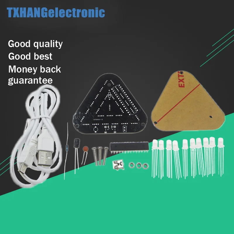

DIY Touch Control Can Combined Full Color 5MM LED Triangular Pyramid Kit electronic diy kit