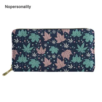 

Nopersonality Stylish Maple Leaf Print Leather Wallet for Women Casual Female Ladies Clutch Purse Fashion Credit Card Holders
