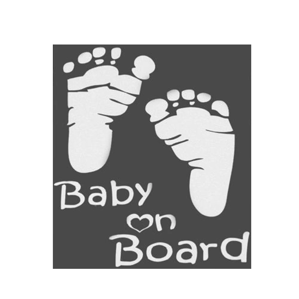 

Cute Footprint Baby on Board Car Sticker Vinyl Decal Sticker For Car Auto Window Decoration