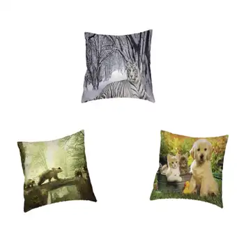 

Cute Little Golden Retriever Puppies Cushion Cover Northeast Tigers Horse Runs On Prairie 45x45cm Home Decoration Pillowcase