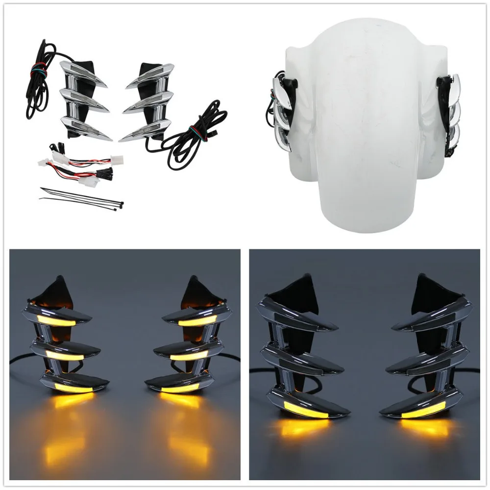 

Left & Right Front Fender Trim Running Brake Light For Honda Goldwing GL1800 2001-2011 2008