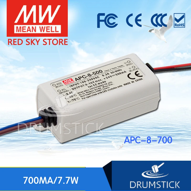

MEAN WELL APC-8-700 11V 700mA meanwell APC-8 11V 7.7W Single Output LED Switching Power Supply