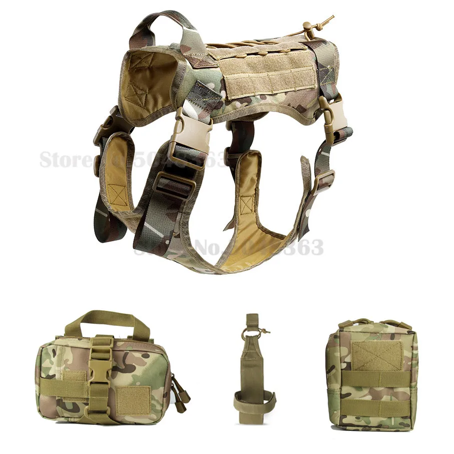 Tactical-Service-Dog-Modular-Harness-K9-Working-Cannie-Hunting-Molle-Vest-With-Pouches-Bag-And-Water(3)