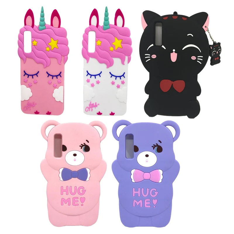 

Phone Case For Samsung Galaxy A7 2018 Case Cover Silicon Cute 3D Unicorn Cat Back Coque For Samsung A7 2018 A750 A750F 6.0" Case