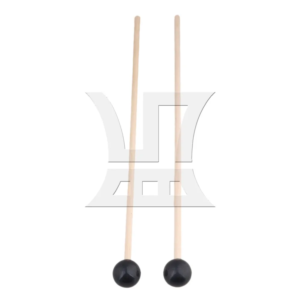 Yibuy 15 Inch Multi Purpose Bell Stick Bell Mallet Black Rubber Ball