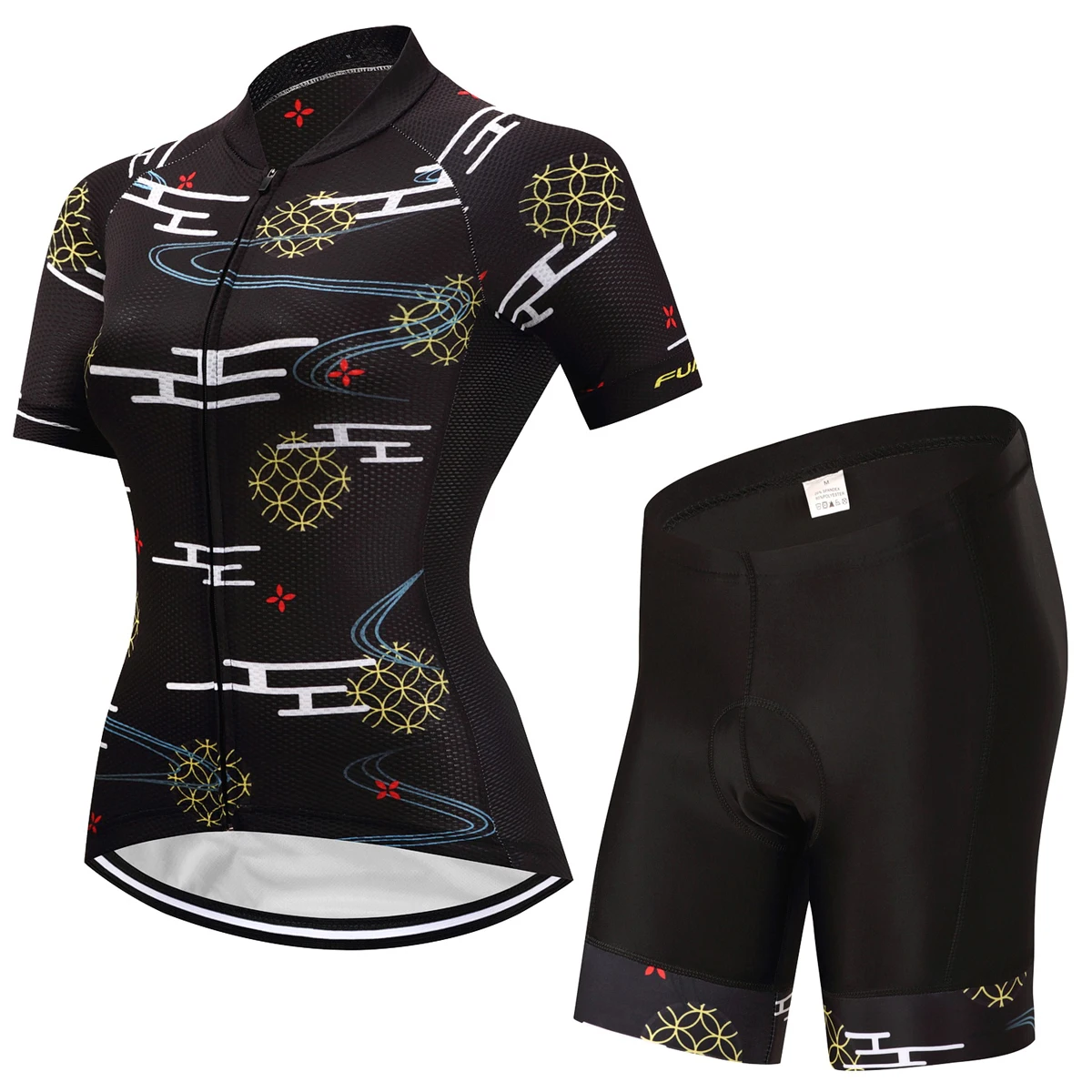 FUALRNY Summer Women Cycling Jersey Sets Short Breathable Cycling