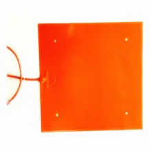 12 В 500*500*1.5 мм тепла площадку для 3d принтер силиконовая резина подогреватель 200 Вт adhsive 1 сбоку 100 К термистор 4*10 мм отверстие 1000 мм привести