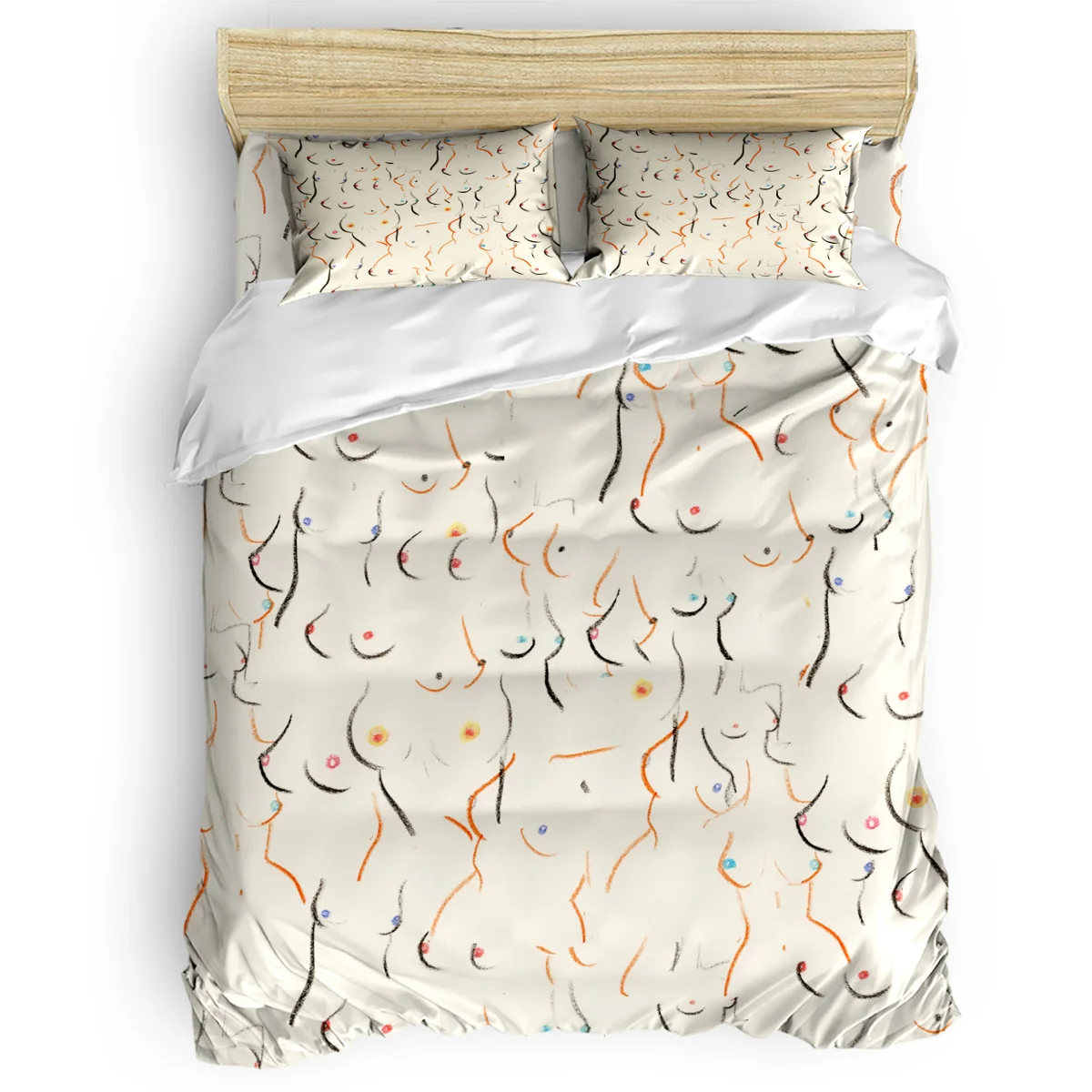 Breasts In Cream Duvet Cover 3d Cotton Duvet Cover King Size Queen