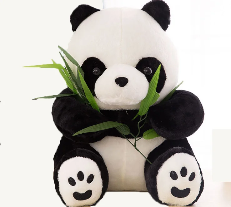 Giant panda plush toy doll holding bamboo | Игрушки и хобби