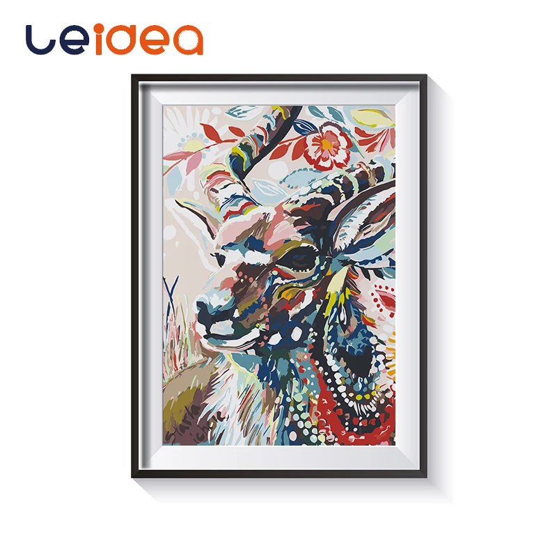 

Paint By Number Canvas Painting Kits Animal Antelope Abstract Picture Painting Coloring By Numbers Wall Decor Gift Sales