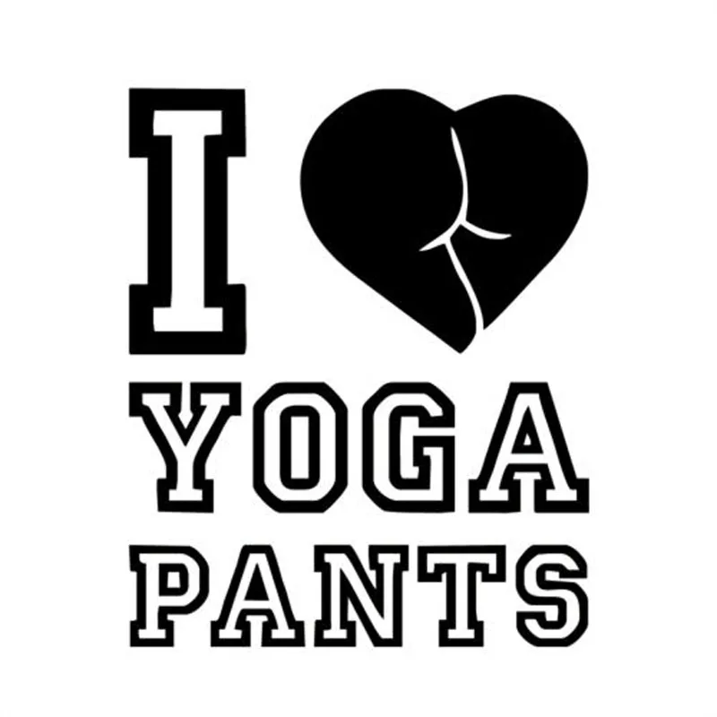 12.7X15.3CM I HEART YOGA PANTS Originality Vinyl Car Sticker Motorcycle