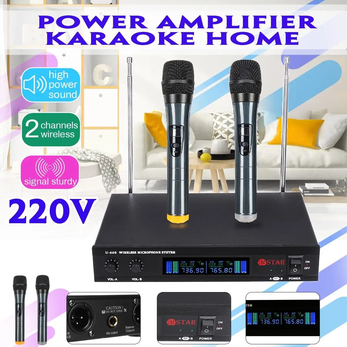 

220V 2CH HIFI Car Audio Power Amplifier Home Theater Amplifier Remote Control Subwoofer Stereo Audio Amplificador