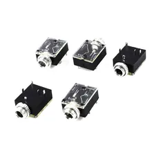 5 Pcs 5 Pin 3.5mm Audio Mono Jack Socket PCB Panel Mount for Headphone