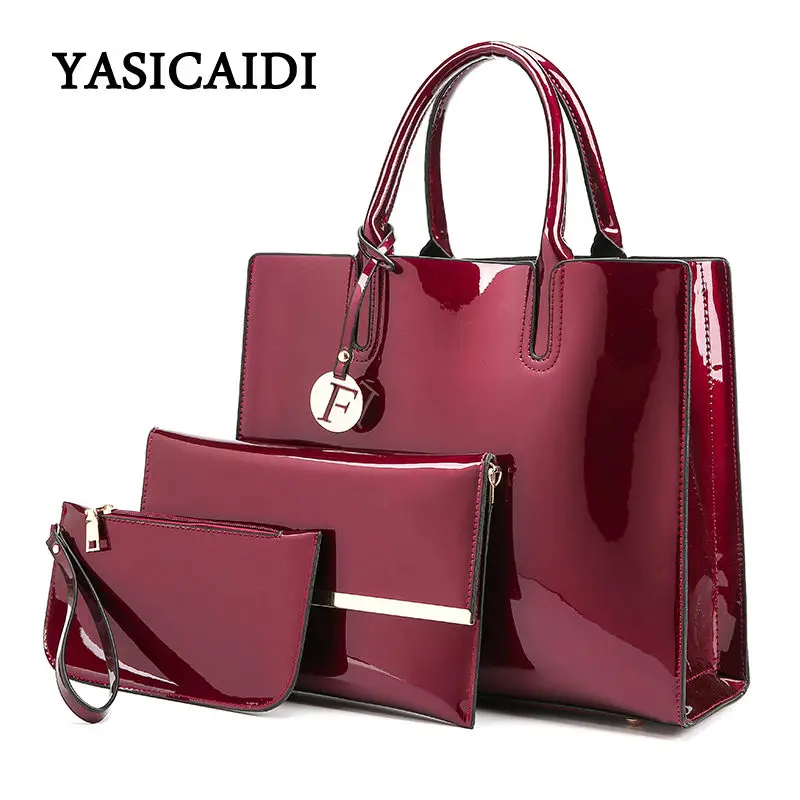 

2018 New Arrive High Quality Patent Leather Bag luxury Women Shoulder Bag Designer Female Handbag Large Capaicty Casual Tote Bag