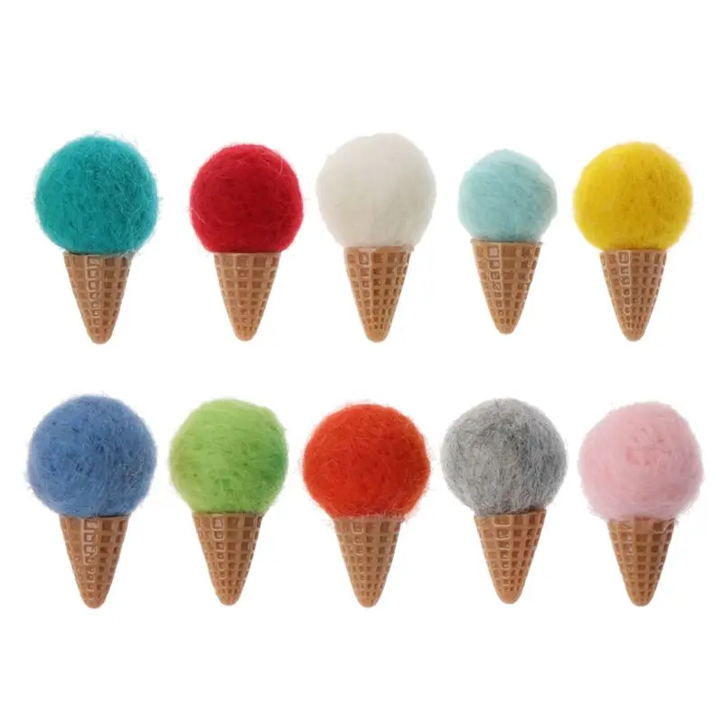 

Handmade Mini Felt Ice Cream Props Tiny Baby Girls Boys Photo Shoot Newborn Photography Props Accessories
