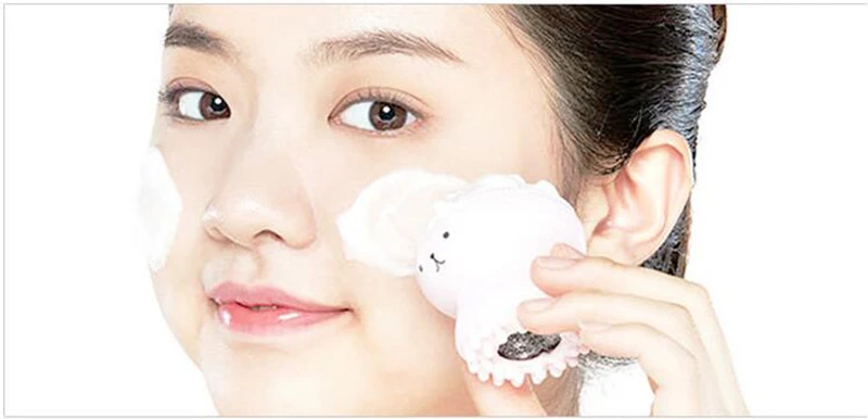 Cute Lovely Small Octopus Shape Silicone Facial Cleaning Brush Soft Deep Cleansing Exfoliator Face Cleanser Washing Brush-14