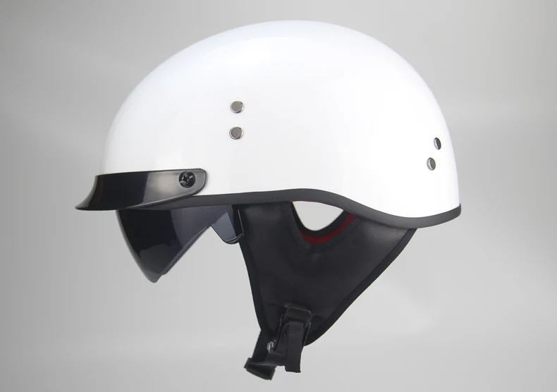 Moto rcycle шлем cascos para moto открытый Половина лица casco moto Винтаж jet capacetes de moto ciclista с двойной защитные козырьки объектива