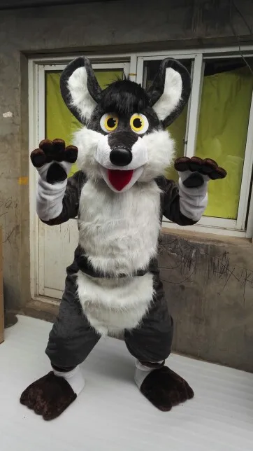 

Grey Husky Fox Dog mascot costume Cosplay Halloween Fancy Party Dress